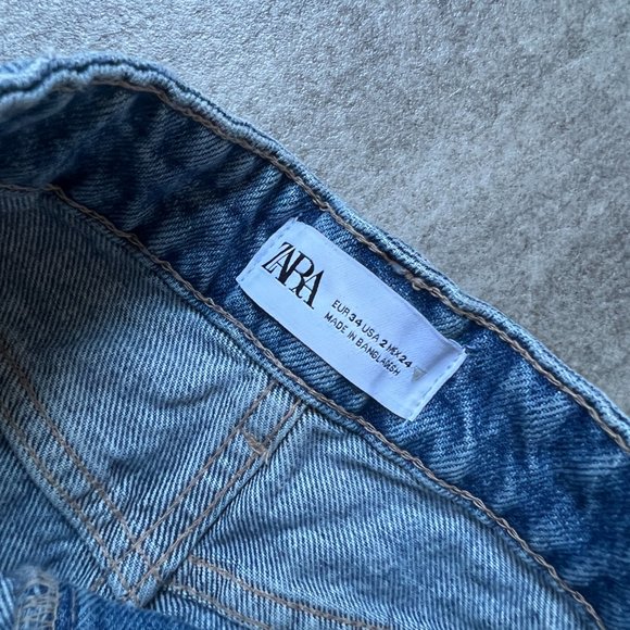 Zara Slit Straight Denim Shorts - Picture 4 of 7